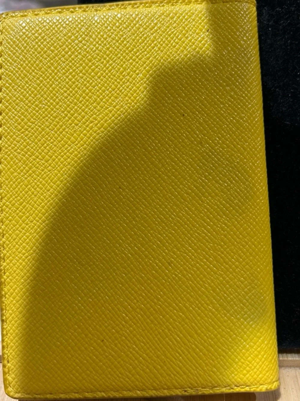 Yellow Leather Passport/ card Holder